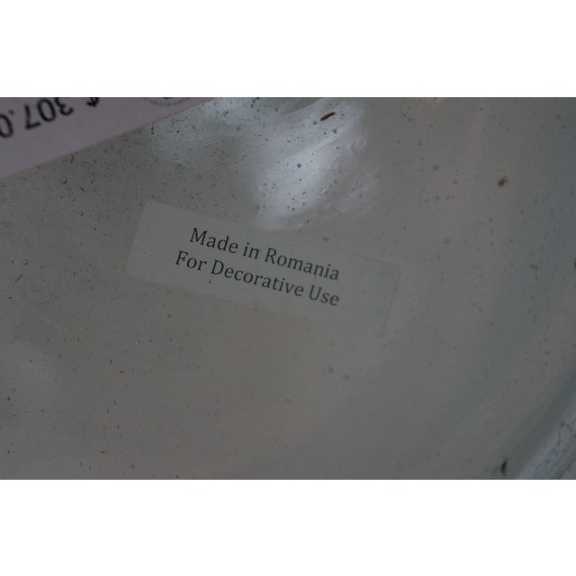 Glass Vintage Romanian Blue Glass Balon Demijohn Wine 50L Bottle Jug Carboy For Sale - Image 7 of 12