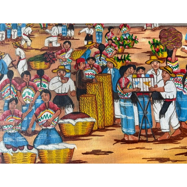 Detailed Latino Folk Art Comalapa School Movement - Painting of the Fiesta De Comalapa, Signed For Sale In New York - Image 6 of 11