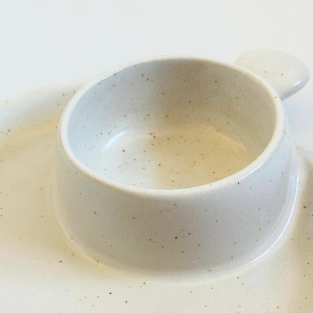 Mid 20th Century Vintage Speckled Ceramic Chip and Dip Serving Tray by Robert Weiss of Ca, 1960s For Sale - Image 5 of 10