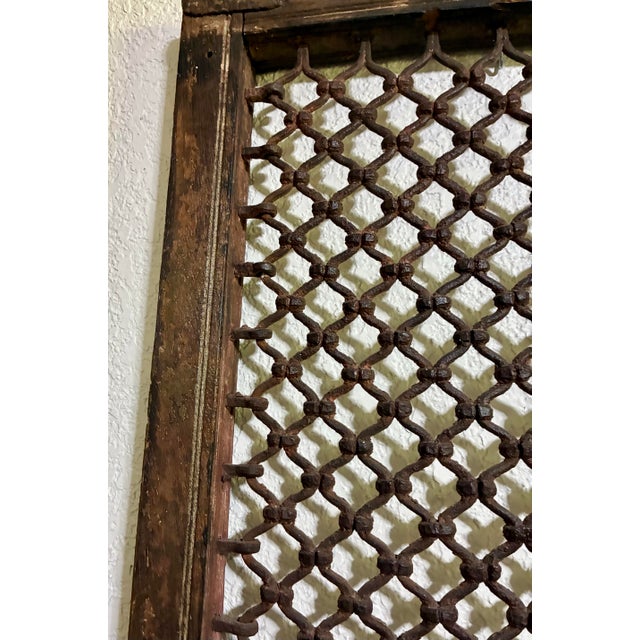 Antique Middle Eastern Iron Jali Window Shutters, Pair For Sale - Image 4 of 12