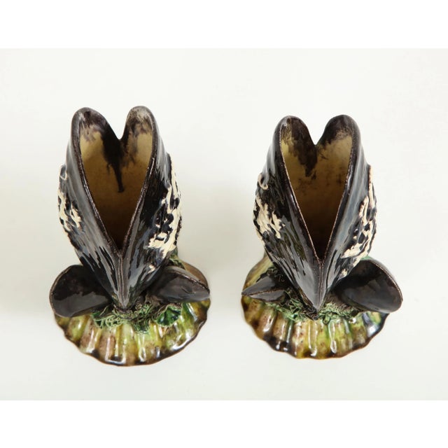 Portuguese Majolica Mussels Spill Vases - a Pair For Sale - Image 9 of 10