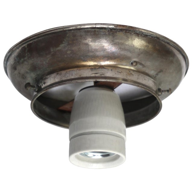 Belgian White Opaline Glass Ceiling Lamp, 1920s For Sale - Image 4 of 5