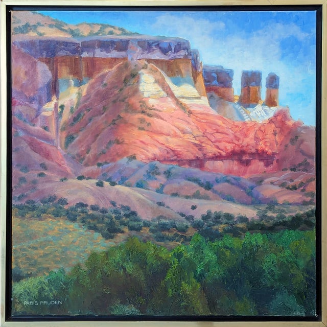 Nancy Paris Pruden "Red Rock Plateau" Contemporary Naturalistic Mountain Landscape Nature Painting, 2020s For Sale