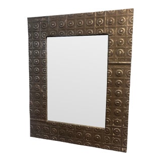 Ogt Recycled Antique Ceiling Tin Mirror For Sale