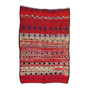 Vintage Red Moroccan Azilal Rug - 07'01 X 10'04