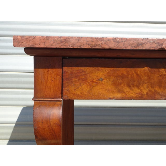 Charles X Restoration Console in Walnut and Marble, 1830 For Sale - Image 3 of 18