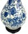 1970s Chinoiserie Blue White Porcelain Vase on Wooden Base For Sale - Image 5 of 6