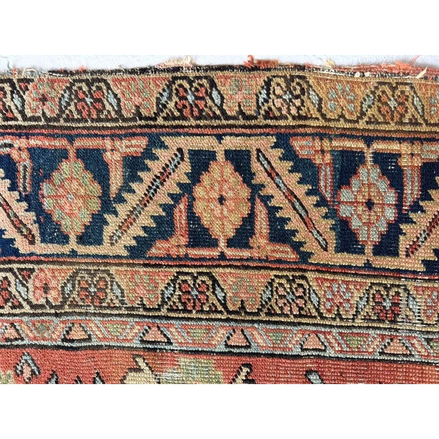 TERRACOTTA & KIWI Antique Heriz Artistic Blooming Design Rug 6.8 x 9.7 For Sale - Image 10 of 18