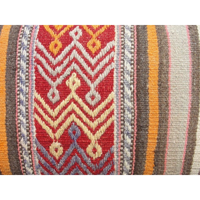 Tan Kilim Rug Pillow Cover For Sale - Image 8 of 12