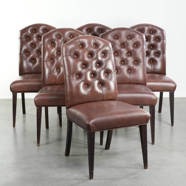 Chesterfield Dining Chairs in Cowhide Leather, Set of 6 For Sale - Image 14 of 14