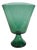 Mid-Century Modern Italian Green Blown Glass Pedestal Vase by Vetro Verde Di Empoli, 1950s For Sale