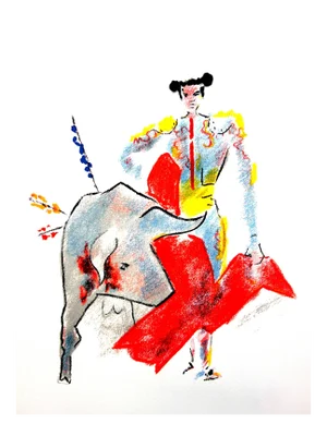 Jean Cocteau - Bulls - Original Lithograph 1965