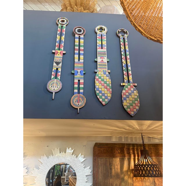 Vintage Tribal African Bobo Burkina Faso Colorful Mask For Sale In Los Angeles - Image 6 of 7