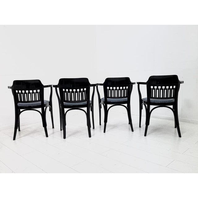 Antique Vienna Secession No. 714 Armchairs by Gustav Siegel for Jacob & Josef Kohn, 1890s, Set of 4 For Sale - Image 3 of 18