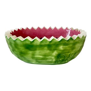 Vintage Ceramic Watermelon Fruit Bowl For Sale