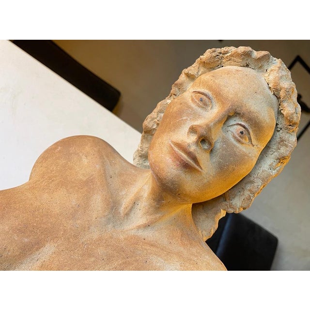 Vintage Italian Terracotta Sculpture of Voluptuous Nude Female Torso, 1950s For Sale - Image 9 of 18