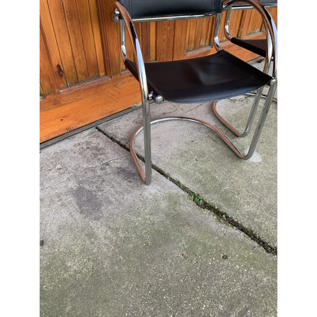 1970s Set of Vintage Italian Bauhaus Chrome Dining Chairs, 1970s For Sale - Image 5 of 10