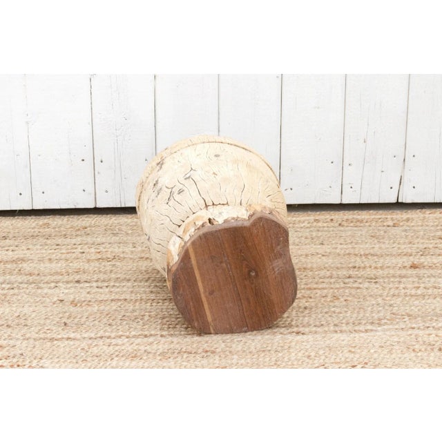 Ecru Rustic Bleached Wood Ukhali Pot For Sale - Image 8 of 9