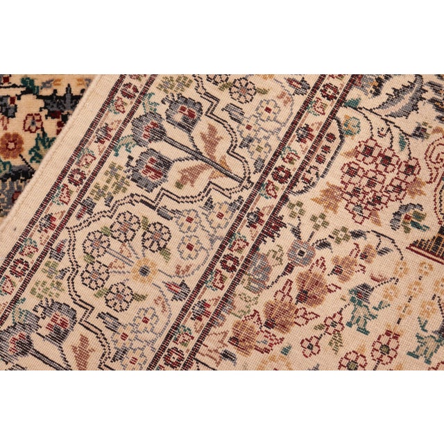 Textile Shabby Chic 1990's Pak-Persian Beige/Grey Wool Rug - 6'1'' X 9'1'' For Sale - Image 7 of 9
