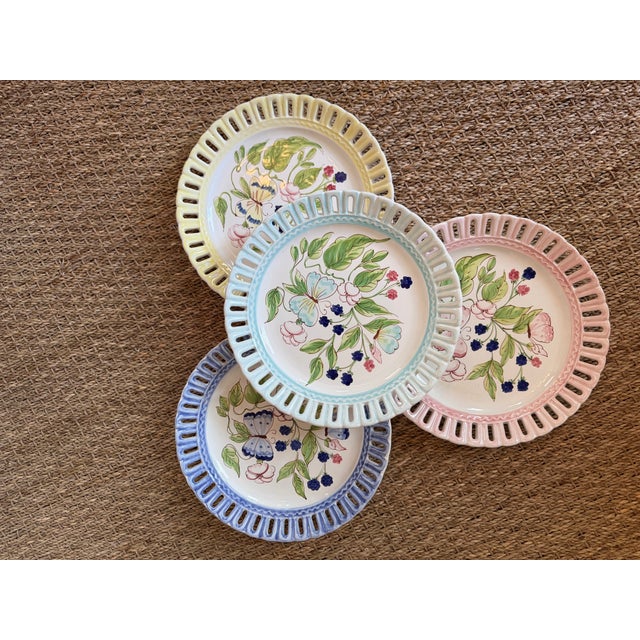 1980s Set of Four Vintage Horchow Italian Plates For Sale - Image 5 of 8