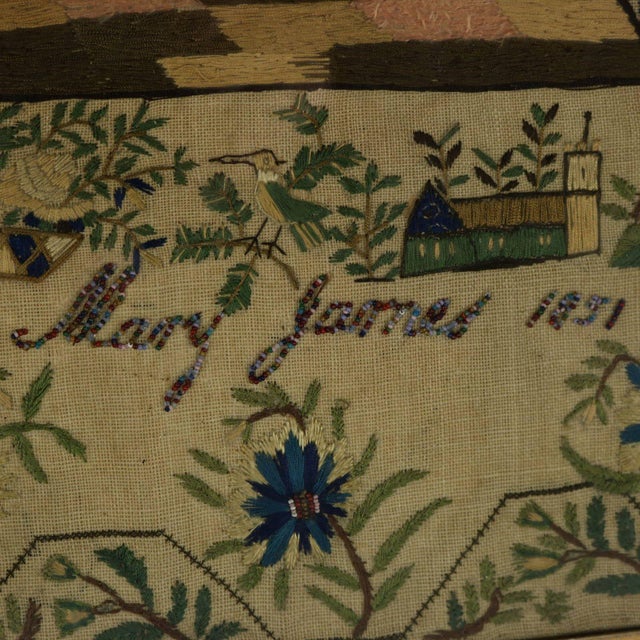 Green Victorian Sampler, 1851, by Mary James For Sale - Image 8 of 18