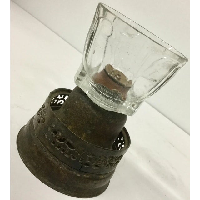 Bronze & Glass Oil Lantern For Sale - Image 9 of 13