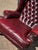 Red Leather Buttoned Back Chesterfield Armchair For Sale - Image 5 of 12