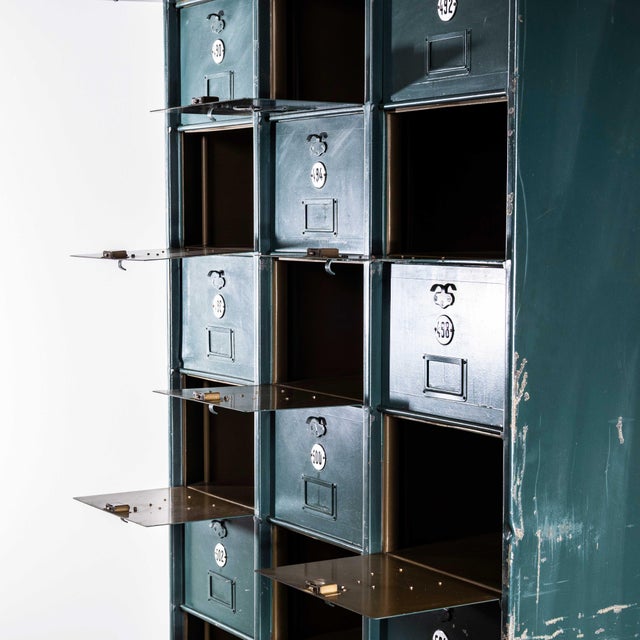 Green 1920s French Industrial Metal Cabinet in Dark Green For Sale - Image 8 of 10