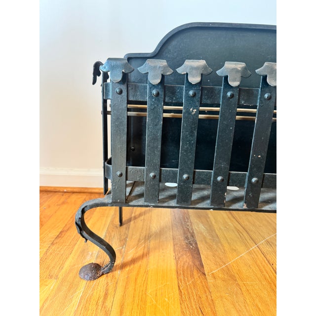 Antique Victorian Wrought Iron Fireplace Fire Basket For Sale In Pittsburgh - Image 6 of 12