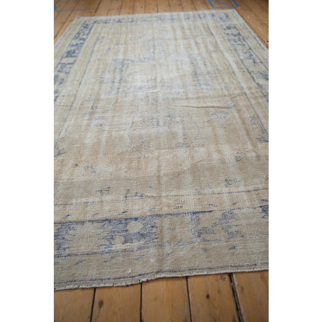 Vintage Distressed Oushak Carpet - 5'11" x 9'5" For Sale - Image 9 of 9