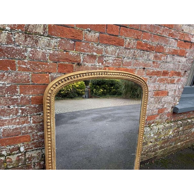 Antique 19th Century English Arched Top Gilt Overmantle Mirror For Sale - Image 3 of 7