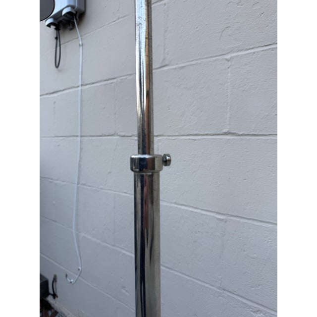 Koch & Lowy Vintage 1970s Mid Century Modern Attributed to Koch & Lowy Chrome Pharmacy Floor Lamp, Adjustable Reading Light For Sale - Image 4 of 11