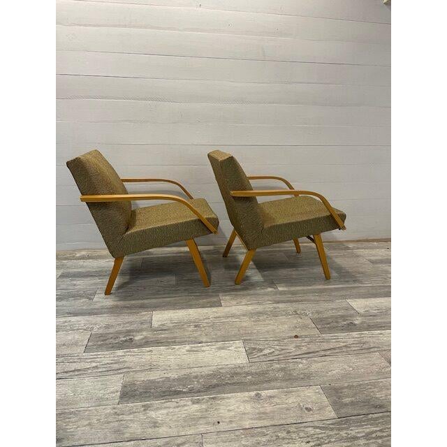 Vintage Set Relax Chairs with original upholstery by Tatra Nabytok In very good original condition Dims; H= 71/40 W= 59 cm...