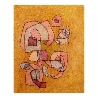 Original Contemporary Abstract Color Pencil and Graphite Drawing on Paper For Sale