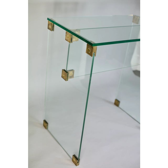 French Glass & Bronze Console Table, 1960s For Sale - Image 9 of 14