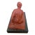 Terracotta-Style Figural Sculpture Mid-Century Modern Style Abstract Seated Female Figure – Terracotta on Wood Base For Sale
