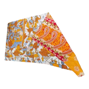 Vintage Indian CottonThrow Kantha Quilt 86" H