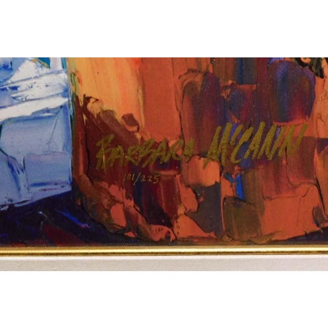 "View to Santorini" Original Print on Canvas by Barbara McCann, Framed, Hand Signed For Sale - Image 4 of 7