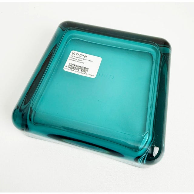 Glass Iittala Vitriini Large Blue Glass Box, Discontinued For Sale - Image 7 of 7