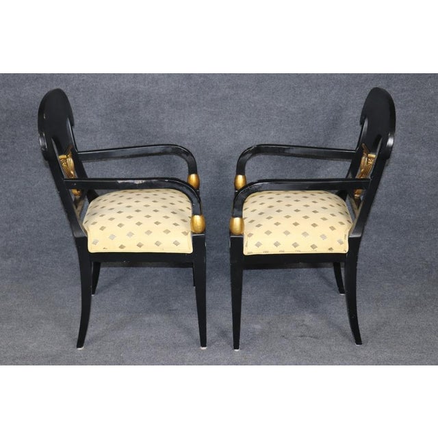 Set 4 Regency Style Ebonized& Gold 1960's Armchairs For Sale In Philadelphia - Image 6 of 13