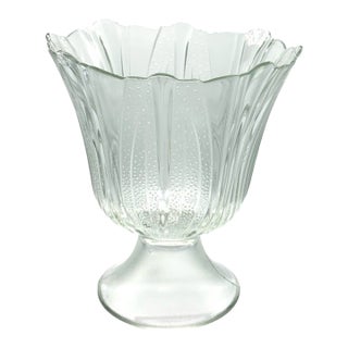 Antique Victorian Eapg Pressed Glass Celery Vase With Stippled Panels For Sale