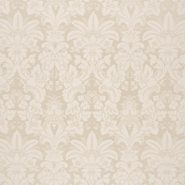2020s Sample - Schumacher Kennedy Damask Fabric In Ivory For Sale - Image 5 of 5