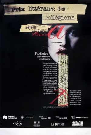 2015 Original Quebec Poster, Prix Littéraire Des Collégiens- Gagne Un Séjour Culture en France