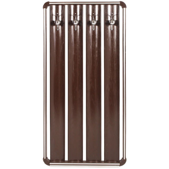 Curved Rosewood and Chromed Metal Coat Rack attributed to Carlo de Carli for Fiarm, 1960s For Sale