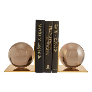 Globo Bookends, Smoke - Set of 2 For Sale