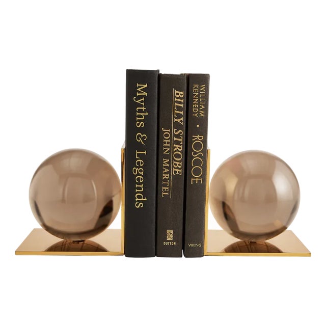 Globo Bookends, Smoke - Set of 2 For Sale