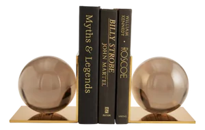 Globo Bookends, Smoke - Set of 2