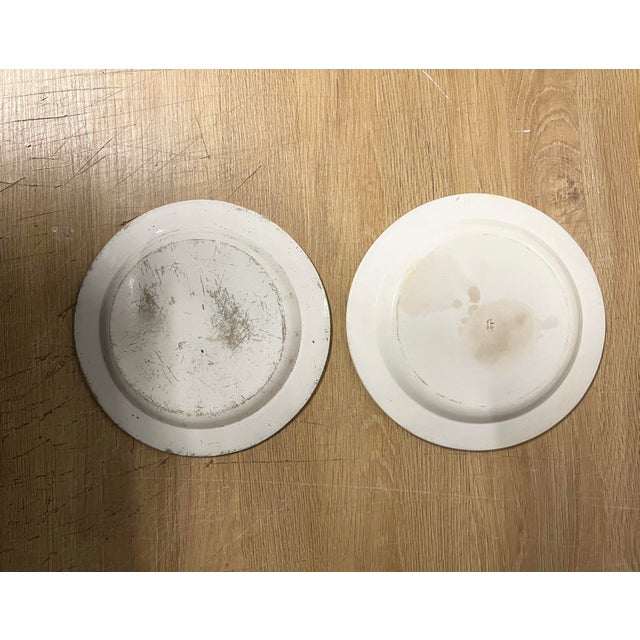 Antique French Creil Plates With Typography- Set of 7 For Sale - Image 11 of 11