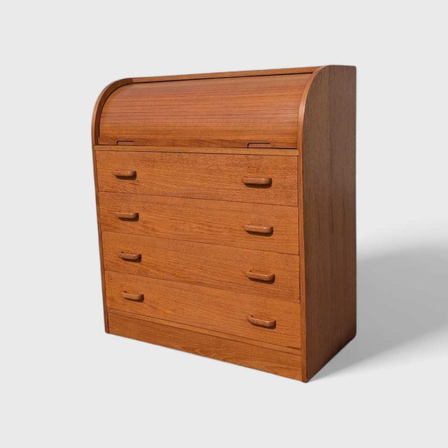 Mid-Century Danish Teak Roll-Top Desk by Egon Ostergaard, 1970s For Sale - Image 14 of 17