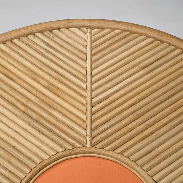 Java side table in tinted rattan & imitation grained leather by popus editions. Dimensions: ø 50 x h 53 cm. Materials:...
